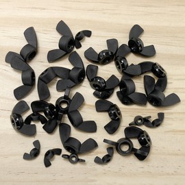 30 PCS M4 M6 M8 Nylon Wing Nuts,Hand Twist Tighten Butterfly Shapes Nut (Black)