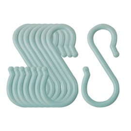 sourcing map 8 Pack S Shaped Hooks Plastic Hanger for Kitchen Bathroom Closet Holder Pots and Pans Cups Utensils Coats Towels Hanging Light Blue
