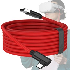 Link Cable for Meta Quest 3S Oculus Quest 2 16FT High Speed Data Transfer VR Headset Accessories Cable for PC Virtual Reality Headset 90 Degree Angle Cable USB 3.0 to USB C Cable for Quest Pro Pico 4