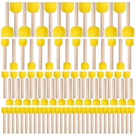 vivinin 90 Pcs Round Sponges Brush Set, Round Sponge Brushes for Painting, Paint Sponges for Acrylic Painting, Painting Tools for Kids Arts and Crafts (4 Sizes)