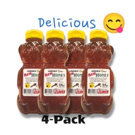 Clover RAW HONEY CLOVER 4 Bottles 6 LB 2.72kg 96oz 100% PURE LOCAL Unfiltered HONEY