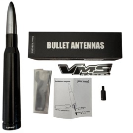 VMS Gunmetal and Black Bullet Antenna with Adapter for Silverado 2007 and Newer