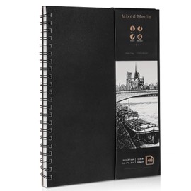 A4 Sketch Books, 200GSM Thick Paper Spiral Bound Sketchbook Hardback Sketch Pad for Drawing and Sketching 40 Sheets/80 Pages