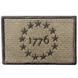 Tactical USA 1776 - Parche bordado con diseño de Patriot Milltary de Estados Unidos, Apagado, 1
