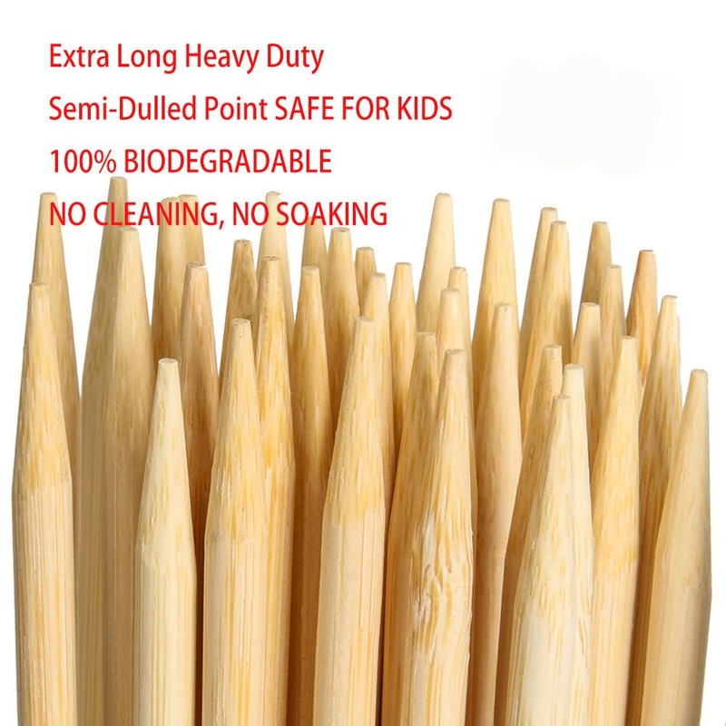 Natural Bamboo Skewers 30 Inch Extra Long 5mm Heavy Duty