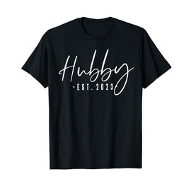 Hubby Est 2023 Just Married Honeymoon Husband Wedding Couple T-Shirt