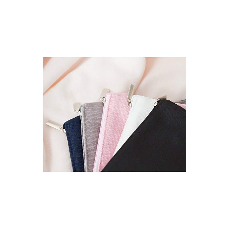 Solid Canvas Cosmetic Bag Make Up Clutch Bag (10.5"W x