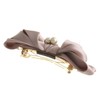 VINGTAINE Cotton Pearl Bijou Satin Ribbon Barrette Elegant Office 3D