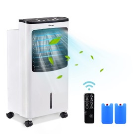 ARLIME Portable AC Cooling Fan, 3-IN-1 Portable Evaporative Air Cooler & Humidifier, Windowless AC Fan with 3-Mode, 3-Speed, 7.5H Timer Function, Ice Packs, Removable 1.85G Water Tank, Remote Control