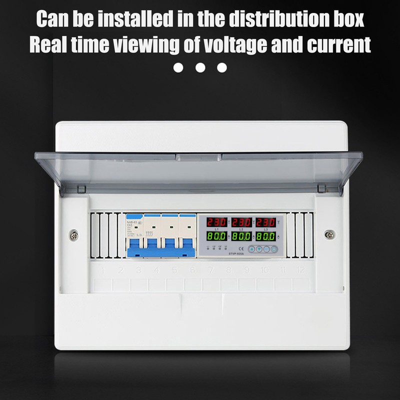 Over Under Voltage Protector 80A 3 Phase Auto Reset Voltage