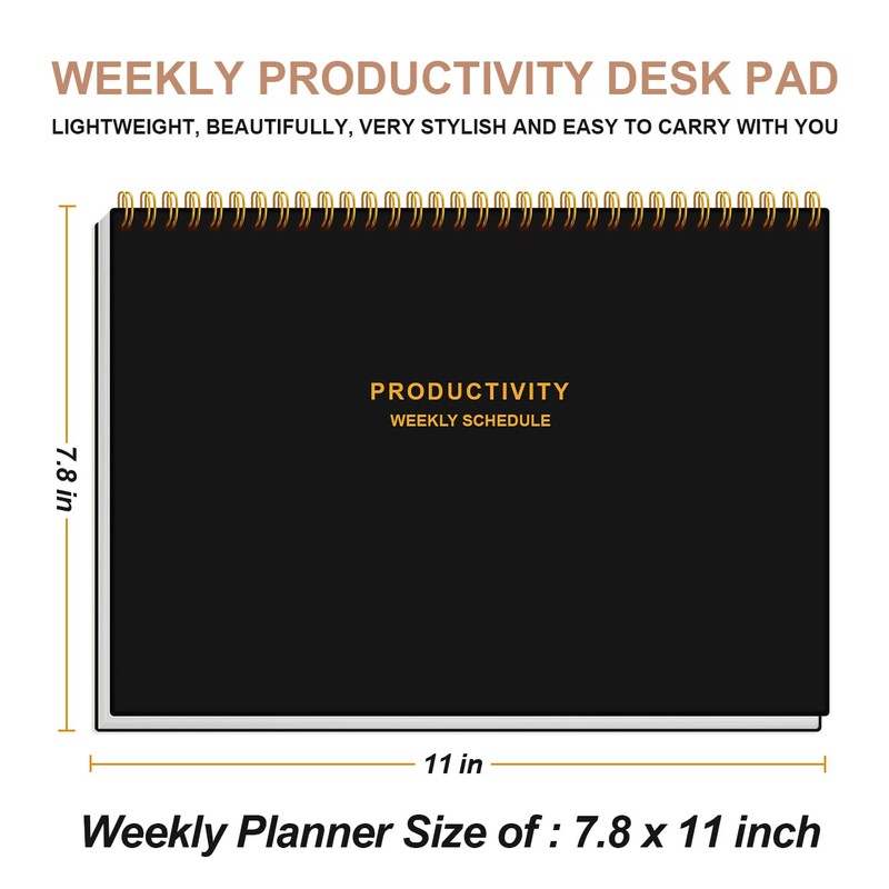 Weekly Productivity Planner - 8" x 11" Dashboard Desk Pad/Planner,
