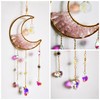 Kawlxpp Handmade Crystal Decor Hanging Moon Suncatcher with Glass Prisms