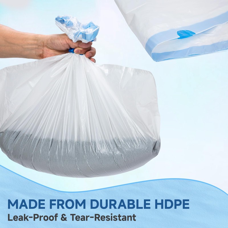 Watreeco Cat Litter Box Liners with Quick-Close Drawstrings - Leak-Proof,