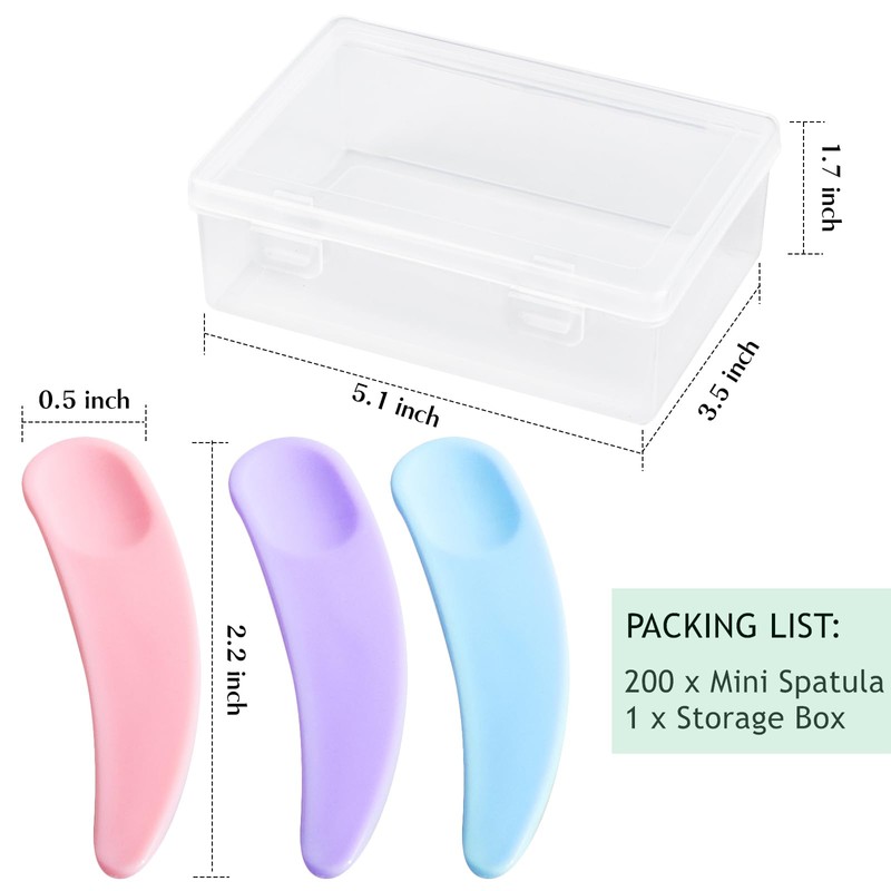 TUZAZO 200pcs Mini Spatula for Cosmetics, Bulk Disposable Makeup Spatulas