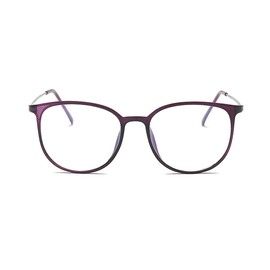 DEPEYE Myopia Glasses Oversize Frame Retro Nearsighted Glasses Strength ShortSighted Men and Women Lightweight Spectacles, Purple