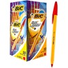 BIC Oil-Based Ballpoint Pen, Orange, 0.03 inches (0.7 mm), Red,
