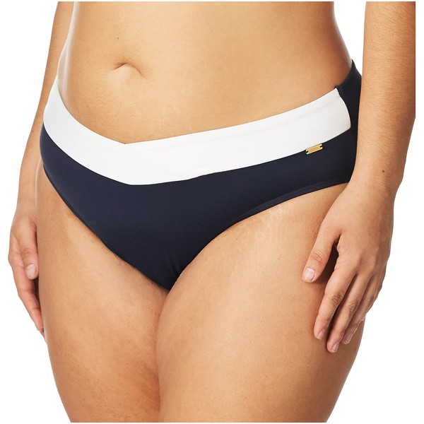 Panache Swim Parte Inferior de Bikini clásica Catarina estándar para Mujer, Medianoche/Blanco., XL