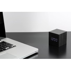 Gingko GK08W10 Cube Black Click Clock with White LED