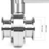 JMCOLMT 1.5 Inch Butterfly Valve Sanitary 2 Pcs Stainless Steel