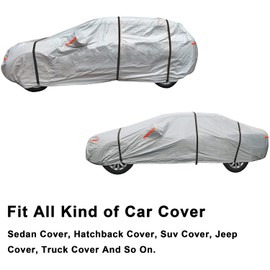 SEAZEN Car Cover Straps Wind Protector, 3Pcs Adjustable Elastic Windproof Ropes Protect Car Cover from High Winds, Universal Fit Most Cars (Black)