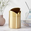 Stainless Steel Trash Can with Swing Lid, Mini Countertop Trash