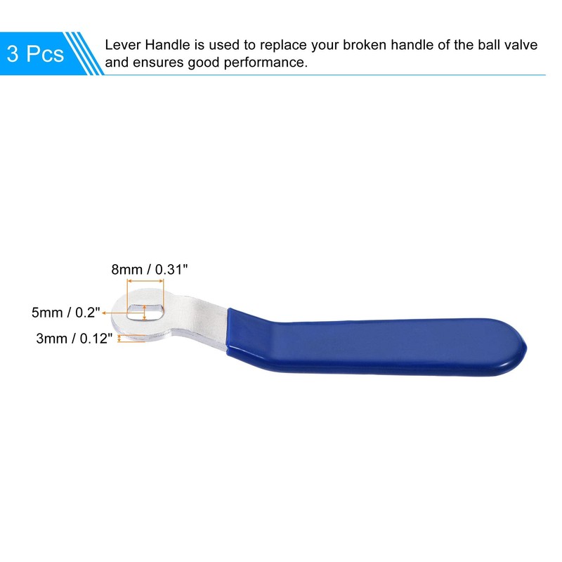 sourcing map Set of 3 Lever Handle Iron Chrome-Plated Replacement