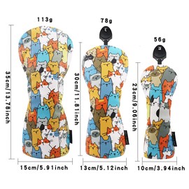 Golf Head Wood Cover Driver 440cc 460cc Utility UT Cover Waterproof with Convert Doug Cat (1 Screwdriver)