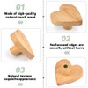 VCRANONR Pack of 6 Furniture Handles, Heart Shaped Wooden Handles