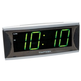 Time Vision Super Loud Alarm Clock with 2 Inch Green LED, Large Numbers, Low Vision, Loud