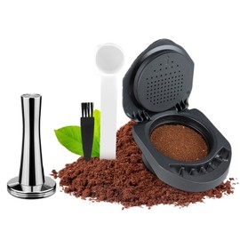 FOVNOT Reusable Capsule Adapter for Dolce Gusto, Coffee Capsule Converter Adapter Refillable Coffee Capsule Adapter with 41mm Tamper Compatiable for Piccolo XS/EDG 305/EDG 606.S/Genio S