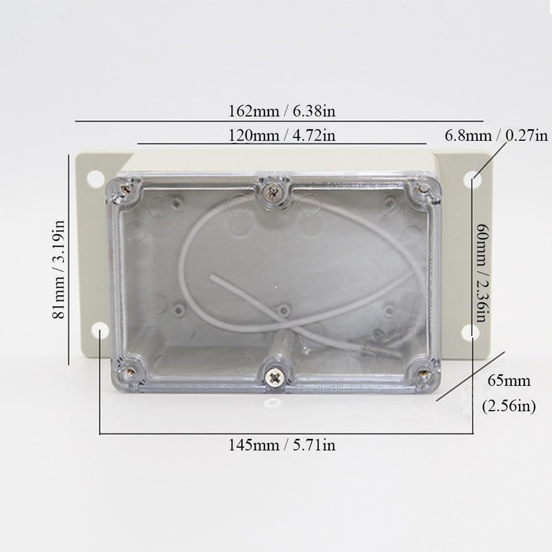 Waterproof Electronic Project Box Enclosure ABS Plastic Cover Cases Grey/Transparent