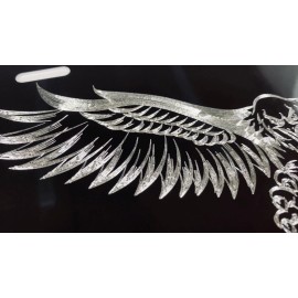 Diamond Etched Products Engraved US American 3D Fierce Eagle Diamond Etched Silver Car Tag License Plate