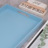 SforGUVA Blue Serving Tray for Coffee Table, Rectangular Plastic Decorative