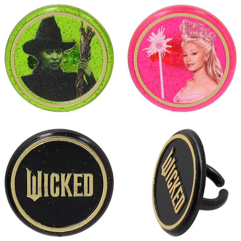 Wicked Cupcake Rings With Glinda And Elphaba, 24 Cupcake Toppers