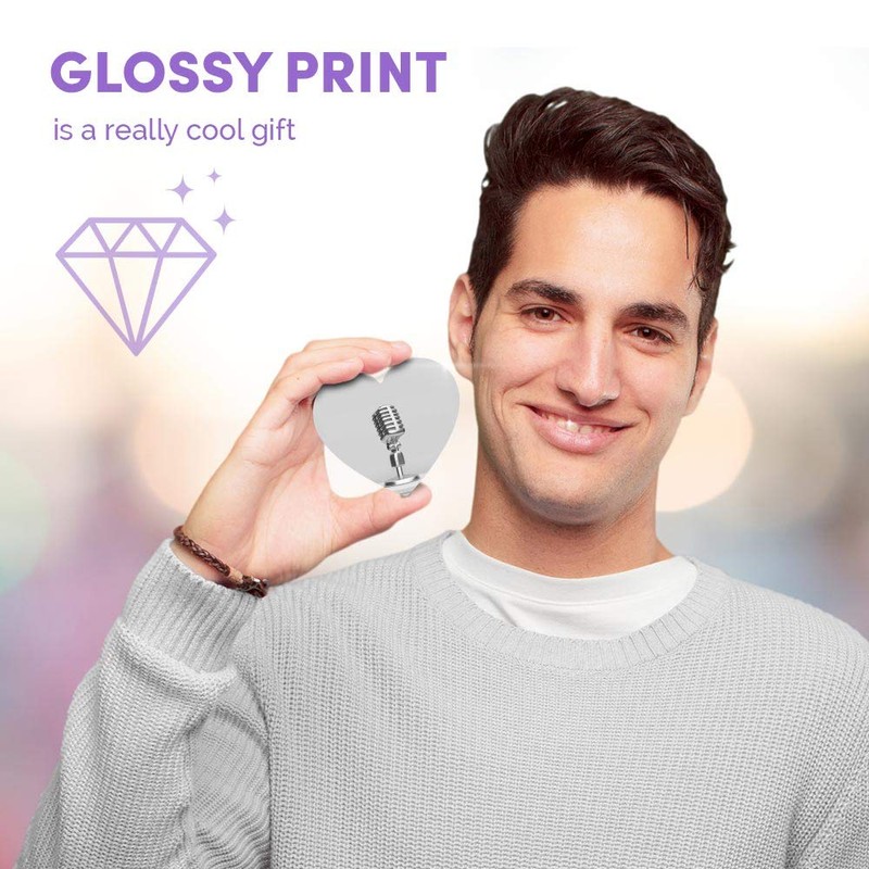 1 x Heart MDF Magnets - Microphone Radio Broadcast 37236