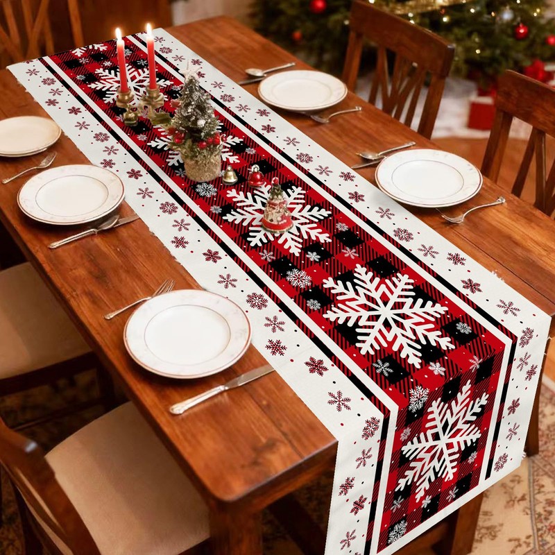 13 x 108 Inch Christmas Table Runner - Red and