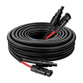 Solar Panel Extension Cable - 10AWG 10FT Solar Wire with Female & Male Waterproof Connector Flame Retardant Protective Sleeving PV Wire for RV, Photovoltaic Systems, Home, Boat, Solar Panels, Car