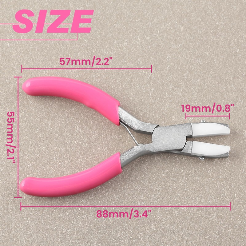 LEONTOOL Mini Flat Nose Pliers for Jewelry Making with 2