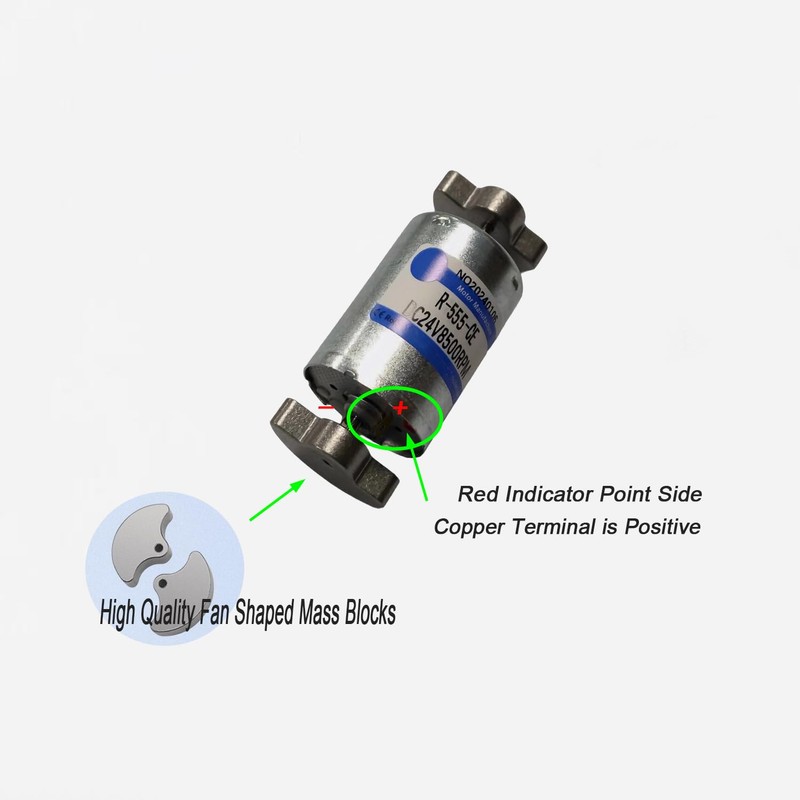 RPTCOTU R555 Brushed Vibration Motor DC 12V-24V 8000RPM Dual Head