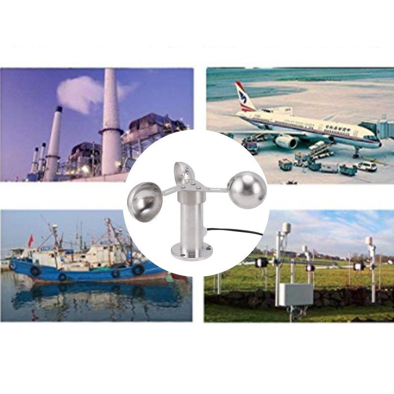 Tnfeeon Aluminum Alloy Anemometer Wind Speed Monitoring Sensor, Equipped with