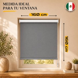Persiana Blackout para Ventana Persianas Enrollables para Ventanas de Día y Noche con Filtro de Luz y Privacidad Cortina Enrollable Decorativa para Hogar y Oficina (Gris, 160 x 160 CM)