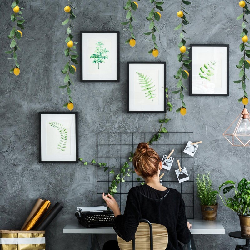 Zerodeko 1pc Simulation Lemon Rattan Summer Decor Lemon Hanging Rattan