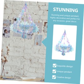 Toyvian 1pc Chandelier Iridescent Decoration Centerpieces Christmas Party Decorations Rainbow Show Decorations Wedding Neon Color Film Neon Lights