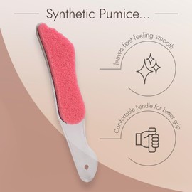 LaRosa PUMICE SPA Fußfeile – Transparenter Fußförmiger Griff mit Pinkem Bimsstein & Schleiffläche