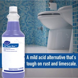 CREW 94476081 Super Blue Mild Acid Toilet Bowl Cleaner, Removes Rust, Scale & Stains, Citrus Scent, Ready-to-Use Squeeze Bottle, 32-Ounce (Pack of 12)