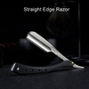 Men's Straight Edge Razor Zinc Alloy Wooden Handle Razor for