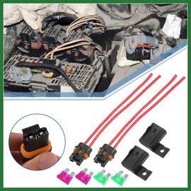 Motoforti 2 Set Inline Fuse Holder Waterproof Blade Style ATO/ATC Holder 40A 12A Gauge Wiring Harness with Cover for Automotive Marine Long-Lasting