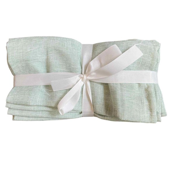 LAURA ASHLEY Spring Chic Mint Green Textured 18X18 Cloth Napkins