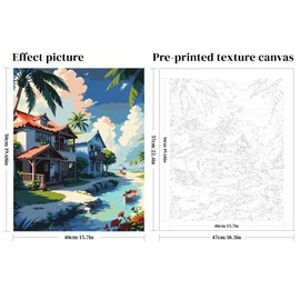 QUITEDEW Paint by Numbers Kit for Adults,Paint by Number for Adults,Landscape Paint by Numbers for Adults Beginner Gifts Arts Crafts for Home Decor 16x20 Inch(Lake)