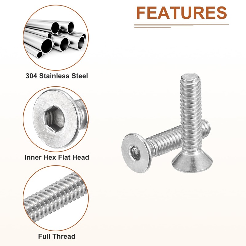 DTGN #8-32 x 3/4" Flat Head Socket Cap Screws, 100
